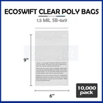 10000 6X9 Self Seal Suffocation Warning Clear Poly Bags 1.5 Mil Free Shipping New. Price: $317.99.