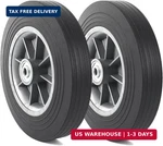 Ar-pro (2-PACK) 10'' X 2'' Flat Free Solid Rubber Tire And Wheel, 3/4" & 5/8" New. Price: $59.05.