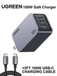 Ugreen Nexode Pro 100W Gan 3-PORT Usb-c, Ultra Compact Fast Pps Charger W/cable New. Price: $52.87.