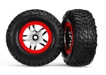 Traxxas 6891 Tires & Wheels Assembled Glued Red Beadlock Style (2): Slash New. Price: $31.99.