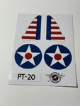 Die-cut Cox .020 PT-20 Airplane Sticker Set (reproduction) * Fuel Resistant New. Price: $18.00.