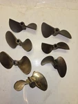 Vintage 80'S/90'S Rc Boat Propellers,copper,brass,octura 1760,1457,1465,ABC Used. Price: $80.00.