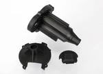 Traxxas 6991 - Rear Gearbox Housing & Pinion Access Cover Set, Funny Car New. Price: $13.74.
