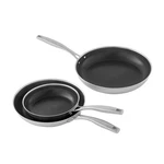 Member's Mark 3-PIECE Hybrid Fry Pan Set New. Price: $125.99.