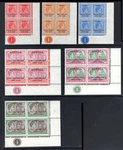 M21140 St Kitts Nevis 1950 SG86/91 - Tercentenary Corner Plate (1) Blocks Of 4.. Price: $53.82.
